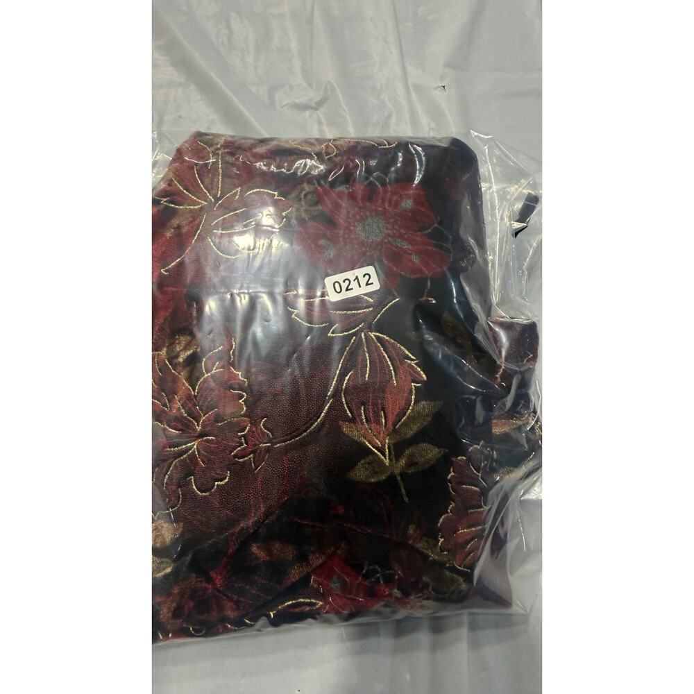 Y2K Black Velvet Sparkly Gold Floral Paisley Long Sleeve Top Size L Whimsigoth - Picture 4 of 4